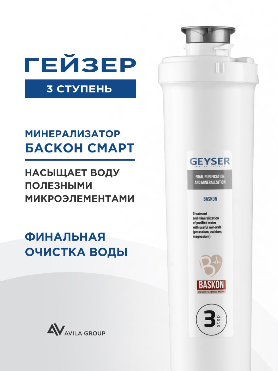 Сменный картридж для проточного фильтра воды 10 SL Гейзер Баскон Смарт Био