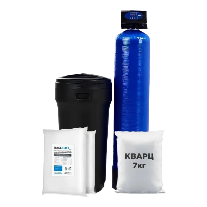 Система умягчения воды 1200л/ч с ионообменной смолой BESTSoft в комплекте. Siberian 1044 Runxin - станция водоподготовки