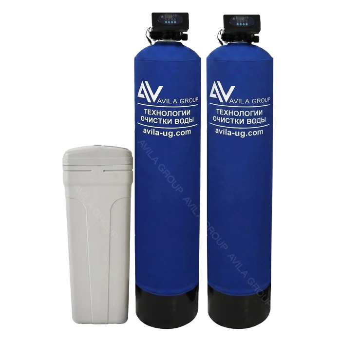 Комплексная система очистки воды из скважины Water-Pro Double 1354 Runxin F71Q1/F65P3, две колонны: для умягчения, обезжелезивания и осветления воды для дома