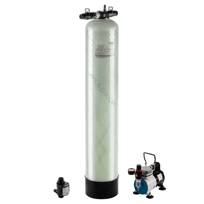 Система напорной аэрации, магистральный фильтр для воды, комплект Water-Pro AV Air 1054: компрессор AS-19-2, 2000 л/ч., оксидайзер, водоочиститель от железа, марганца, сероводорода