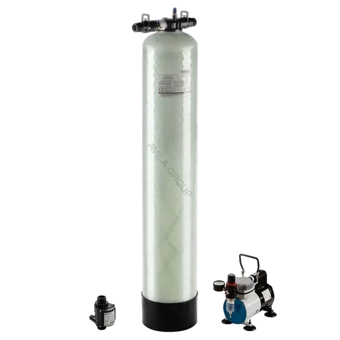Система напорной аэрации Water-Pro AV Air 0844- магистральный фильтр для воды. Комплект: компрессор AS-19-2, водоочиститель производительностью 1500 л/ч, обезжелезиватель.