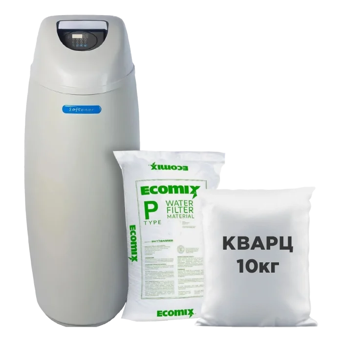 Кабинетный фильтр для воды Гейзер (R1500EO) 1035 Runxin, система очистки воды, комплект с фильтрующей засыпкой Экомикс P 25 л и кварцем 10 кг
