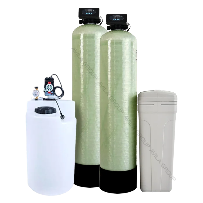 Комплексная система очистки воды из скважины Fe-Max 2000л/ч Double 1252 Runxin F65P3/F67P3- дозирование, две колонны: для умягчения, обезжелезивания и осветления воды, станция дозирования Seko Compact
