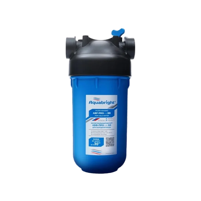 Корпус магистрального фильтра Аквабрайт ABF-PRO Big Blue 10 (BB10) до 3000 л/ч- универсальный корпус под картриджи 10ВВ.