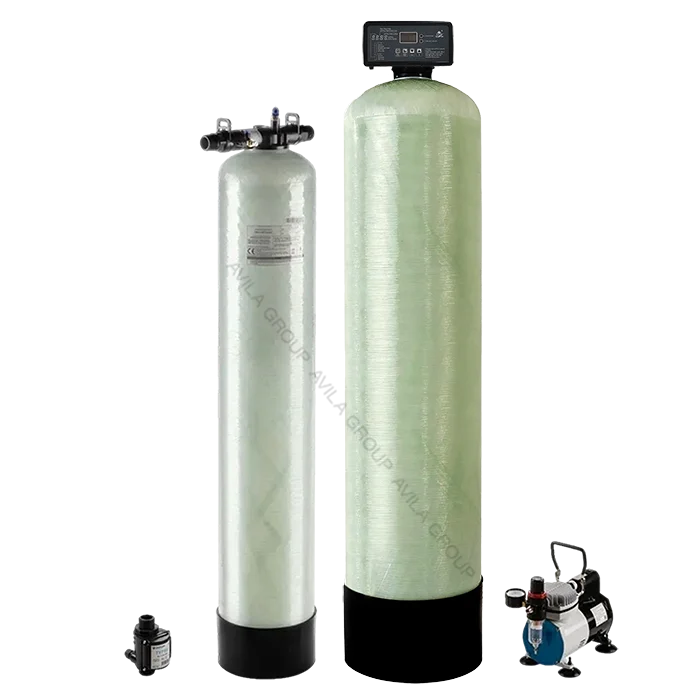 Система очистки воды для дома, комплект Water-Air 2000л/ч. Runxin F71Q: напорная аэрация, обезжелезивание и очистка от сероводорода AS18 .