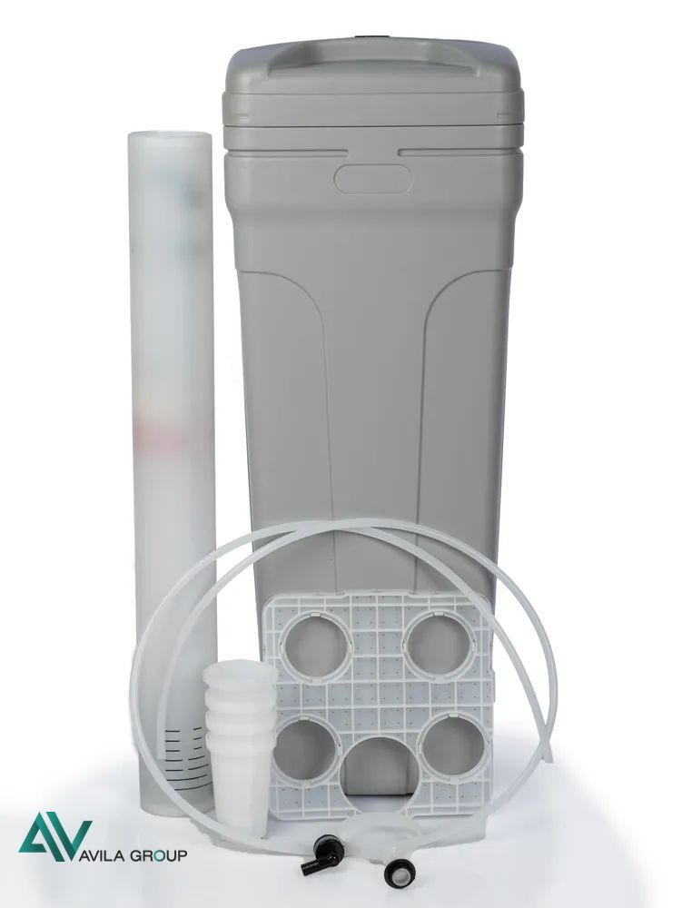 Солевой бак 60л. для таблетированной соли в сборе Canature, серый, 4 кг.