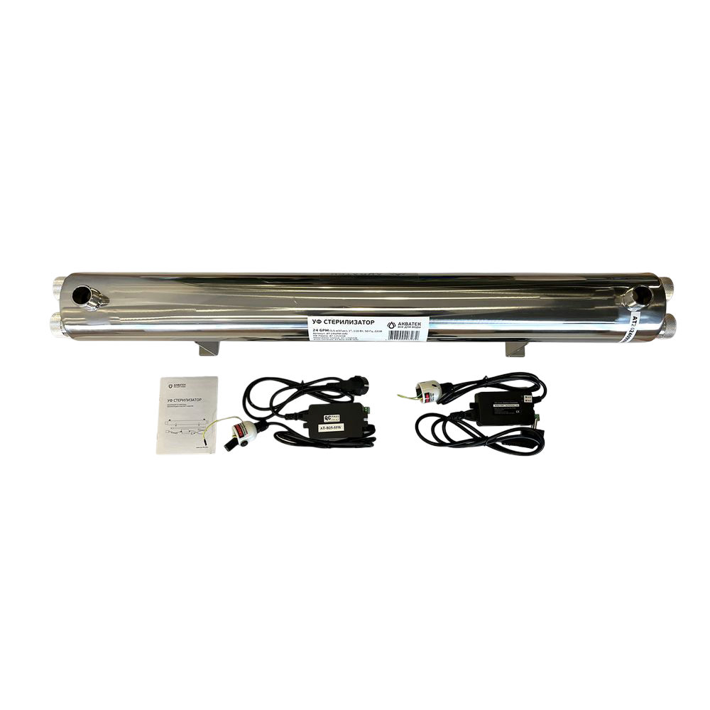 Стерилизатор у/ф Акватек AT-24GPM 1" 110W, монтажная длина 950 мм (5,5 м3/час) с заземлением