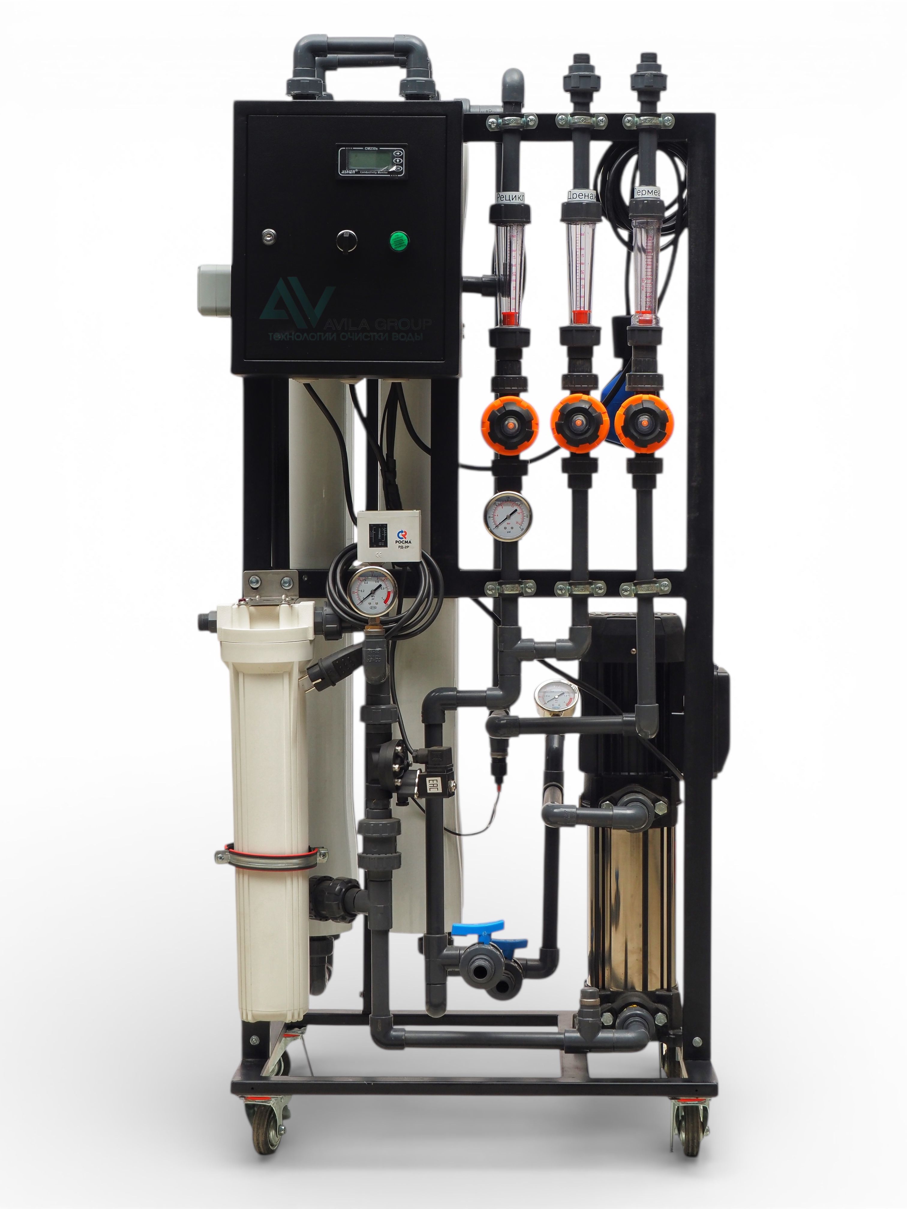 Промышленная система обратного осмоса RO-1000 40/40 SUS очистка и умягчение воды до питьевой, 1000 л/ч