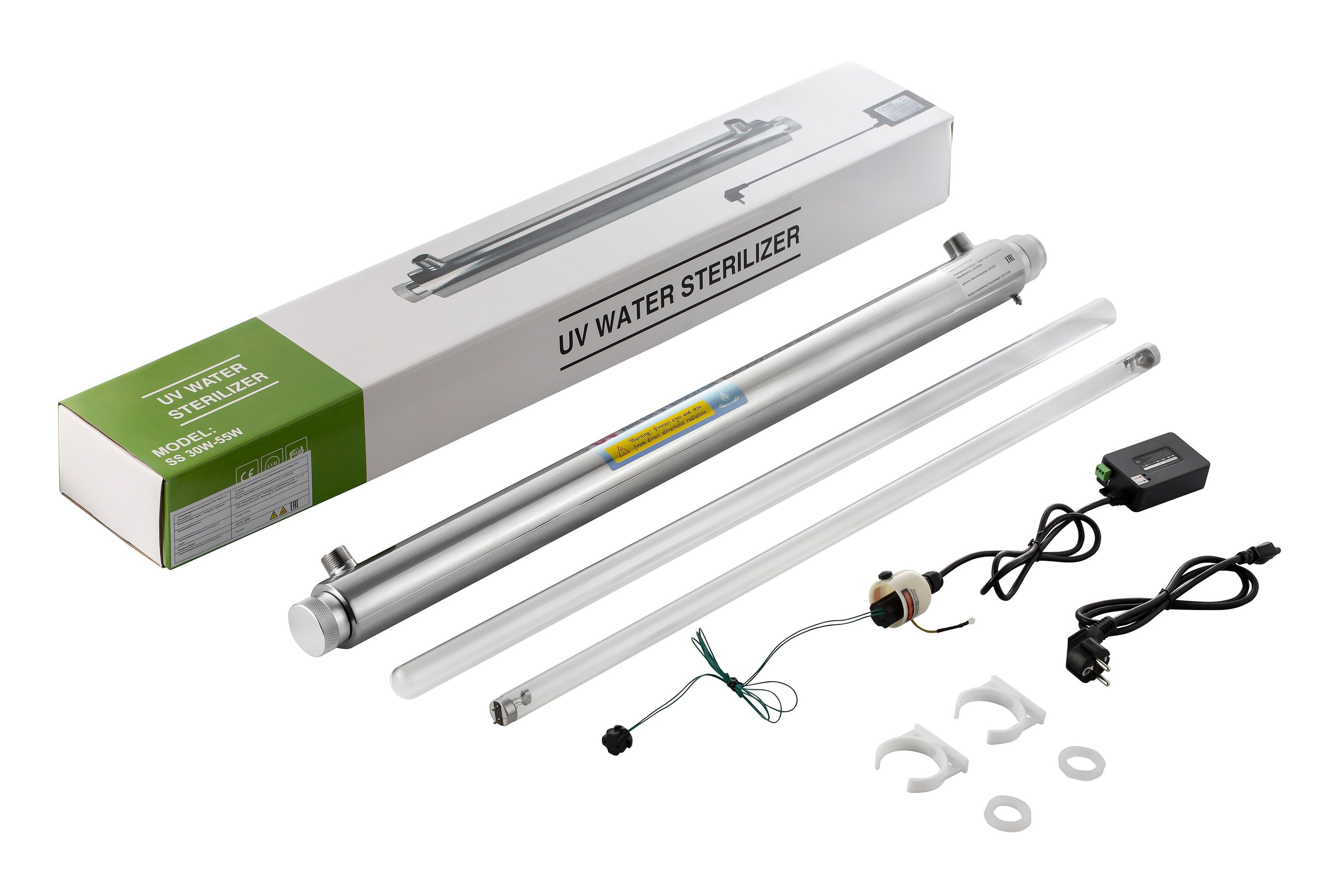 УФ стерилизатор для обеззараживания воды Philips из нержавеющей стали до 1800л/ч. Очистка воды от бактерий