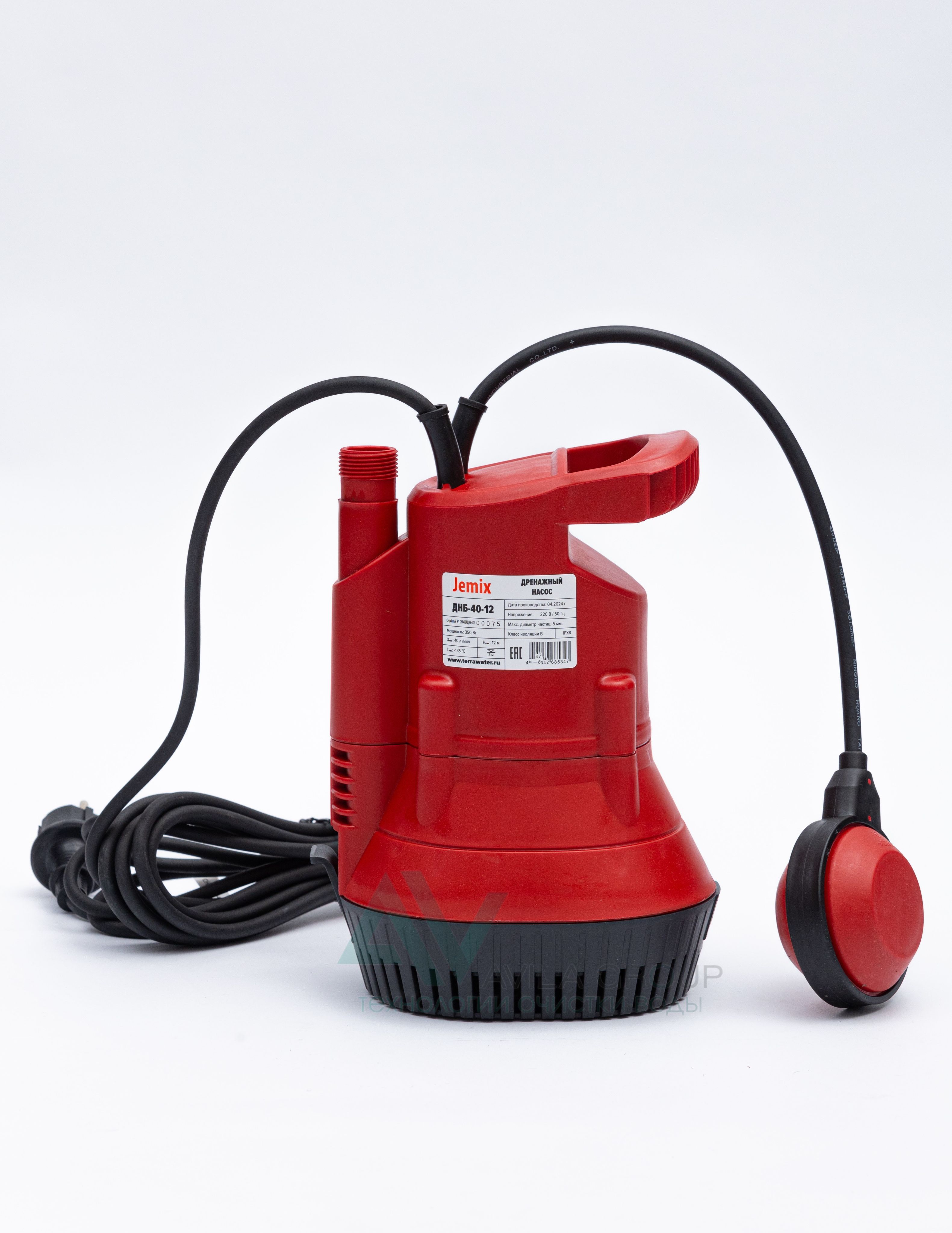 Погружной бочковой насос JEMIX ДНБ-40-12 для перекачки воды / насос дренажный.