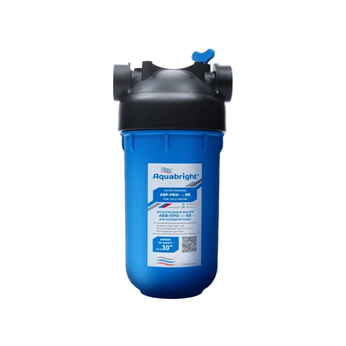 Корпус магистрального фильтра Аквабрайт ABF-PRO Big Blue 10 (BB10) до 3000 л/ч- универсальный корпус под картриджи 10ВВ.