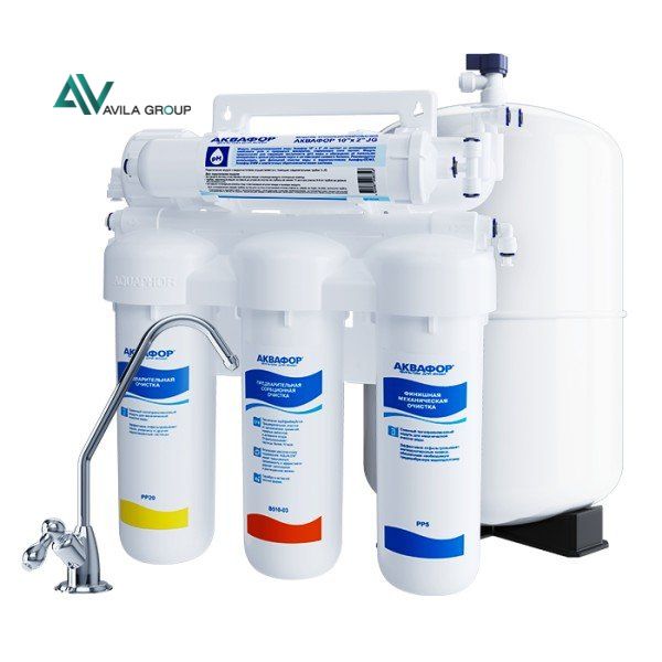 Система обратного осмоса Аквафор ОСМО 50, 5 степеней очистки, фильтр для воды с отдельным краном и накопительным баком