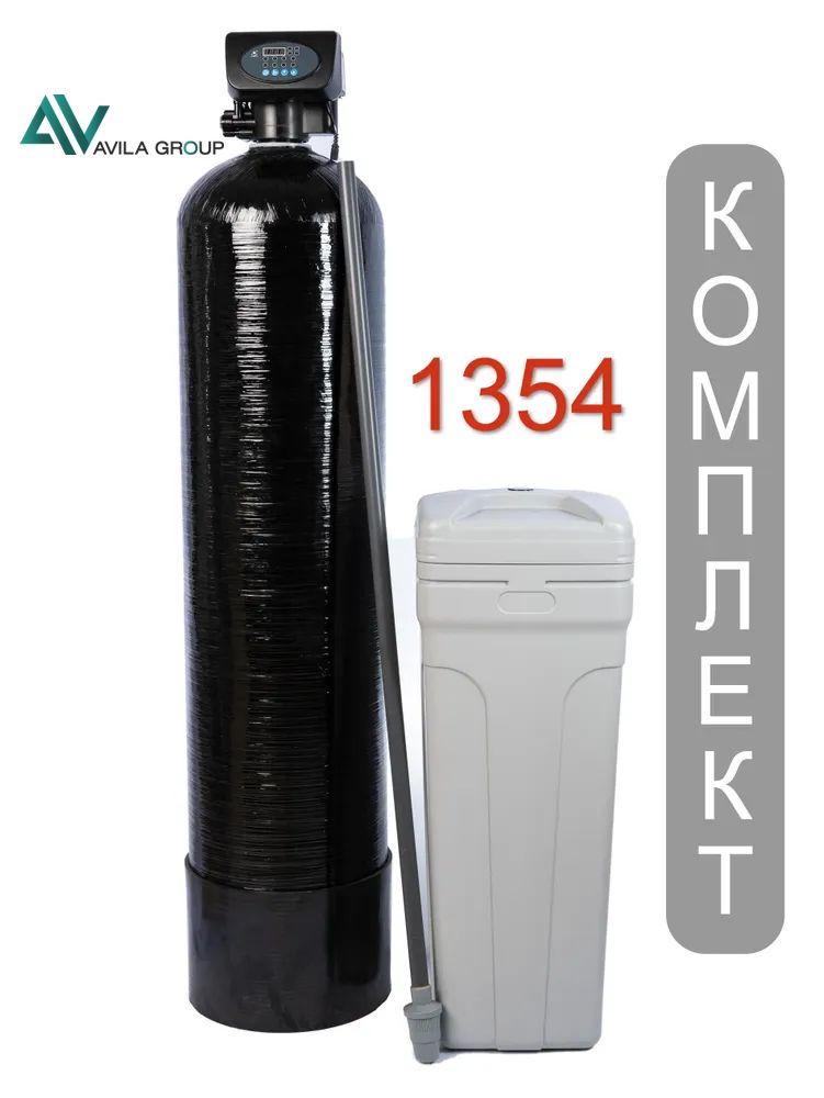 Магистральный фильтр для воды из скважин Water-Pro AV 1354 RunXin F65P3- водоочиститель под загрузку 3300 л/ч, ионообменная система очистки воды, умягчитель, обезжелезиватель 17,5кг